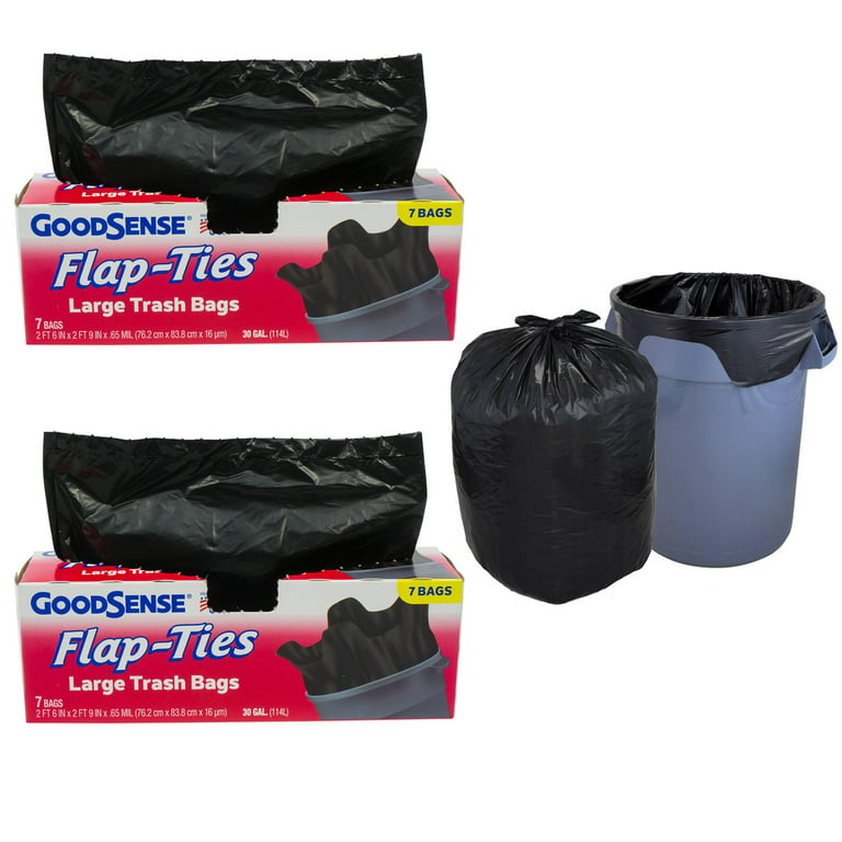https://i5.walmartimages.com/seo/14-Ct-Large-30-Gallon-Trash-Bags-Capacity-Flap-Tie-Home-Garden-Multi-Use-Black_83827355-6c48-451e-8713-bbbc878d0364.fcdd43b4e3d23e4b57a619c54ed9f25d.jpeg?odnHeight=768&odnWidth=768&odnBg=FFFFFF