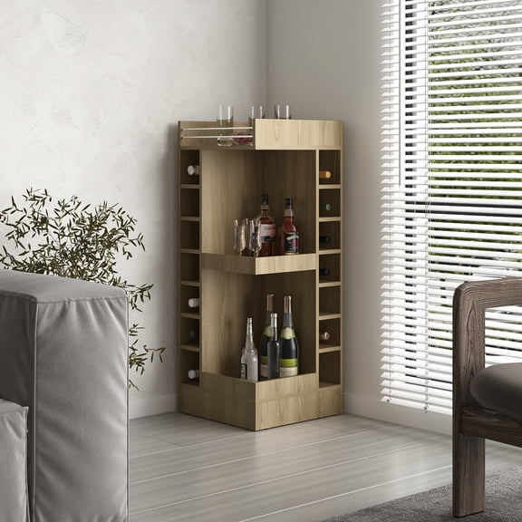 14 Cubbies, Additional Shelves - Store Bar Essentials - Living or Dining Area - Benefit from Efficient Storage
