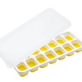 thumbnail image 1 of 14-Cube Silicone Ice Tray with Lid, Easy Demold Flexible Freezer Mold for Clear Cubes, Homemade Ice Maker for Drinks (Pink/Yellow), 1 of 4