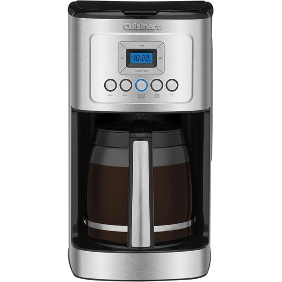 14-Cup Coffee Maker, Programmable PerfecTemp Glass Carafe Coffee Machine with 1-4 Cup Setting, Brew Strength Control and Pause, Stainless Steel, DCC-3200NAS