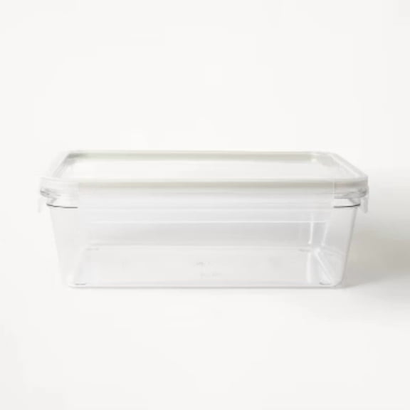 14 Cup Tritan Plastic Rectangle Food Storage Container Clear - Stackable, Freezer; Microwave Safe