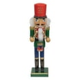thumbnail image 1 of 14" Decorative Green Red and Gold Wooden Christmas Nutcracker Drummer, 1 of 6