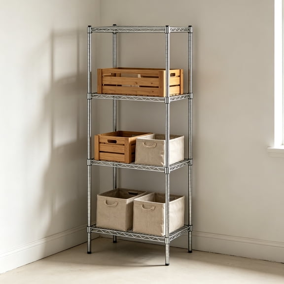 14" Deep x 24" Wide x 64" Height Wire Shelving Kit, 4-Tier Commercial Storage Rack Unit