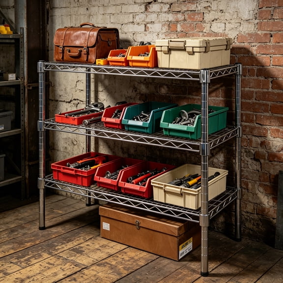 14" Deep x 30" Wide x 27" Height Wire Shelving Kit, 3-Tier Commercial Storage Rack Unit