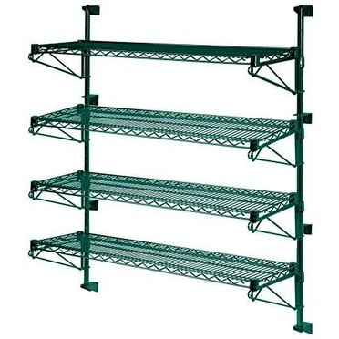 14" Deep x 30" Wide x 54" High Adjustable 4 Tier Freezer Wall Mount Shelving Kit