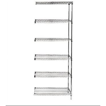 14" Deep x 36" Wide x 54" High 6 Tier Stainless Steel Wire Add-On Shelving Unit