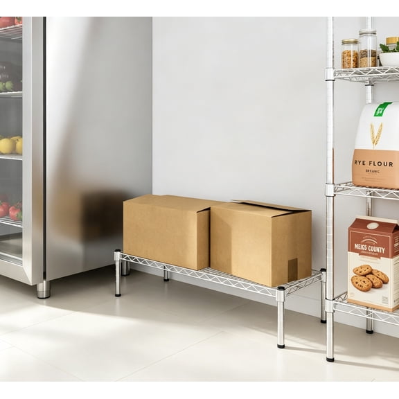 14" Deep x 36" Wide x 8" Height 1-Tier Wire Shelving Kit, Commercial Storage Rack Unit