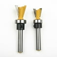 thumbnail image 1 of 14 Degree 1/4 Inch Shank Carbide Dovetail Router Bit Woodworking Cutter Tools 2Pcs, 1 of 5