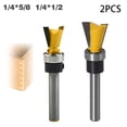 thumbnail image 1 of Yellow-1/4"*5/8" Woodworking router bit Black-1/4"*1/2" Carbide Smooth Use, 1 of 5