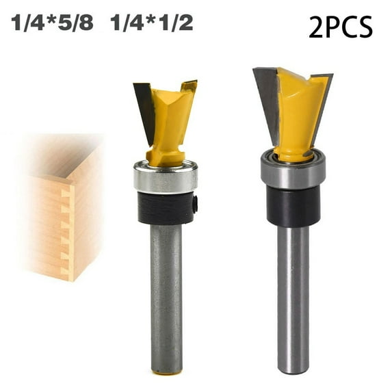 Yellow-1/4"*5/8" Woodworking router bit Black-1/4"*1/2" Carbide Smooth Use