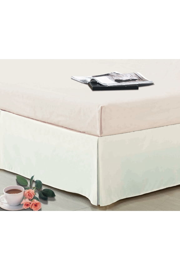 14" Drop Pleated Dust Ruffle Bed Skirt Box Spring Cover Machine Wash Ivory Full