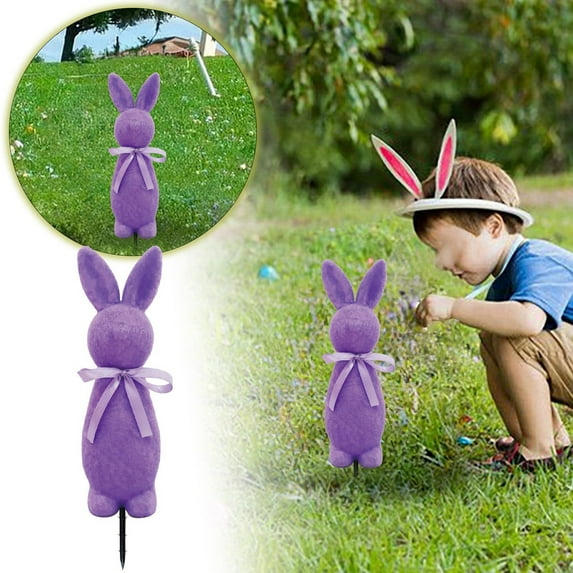 14'' Easter Bunny Ground Insert Decorations, Outdoor/Indoor Festive Bunny Decor for Porch, Garden, and Lawn, for Easter and Spring Celebrations