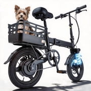 14" Electric Bike for Adults, 500W Peak Motor,20MPH 35Mi Range, 36V 432Wh Hidden Battery with Rear Basket, Mini Commuter Ebike Portable Design, UL2849,Class2