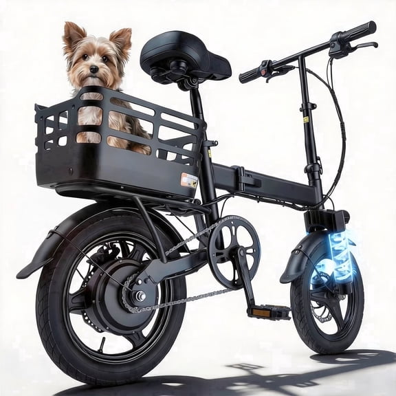 14" Electric Bike for Adults, 500W Peak Motor Compact Foldable E-Bicycle 20MPH 35Mi Range, 432Wh Hidden Battery with Rear Basket, Mini Commuter Ebike Portable Design, UL2849
