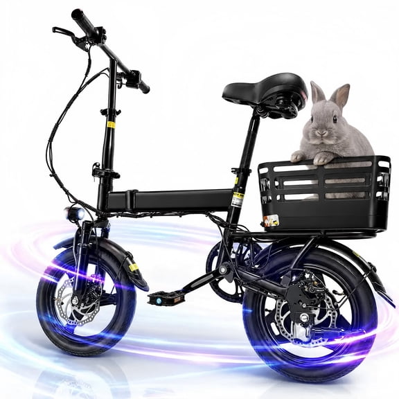 14" Electric Bike for Adults, 500W Peak Motor Compact Foldable E-Bicycle 20MPH 35Mi Range, 432Wh Hidden Battery with Rear Basket, Mini Commuter Ebike Portable Design, UL2849