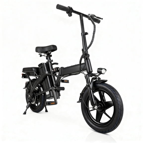 14" Electric Bike for Adults & Teens 14+,500W Motor Folding Ebike, 20MPH & 18-32 Miles Range,Removable 36V12Ah Battery,Rear Disc Brake&Rear Seat,Commuting/City E-Bike.UL2849