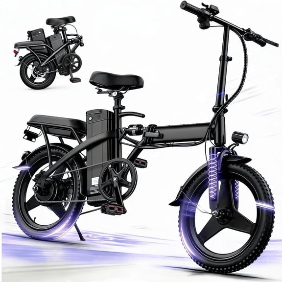 14" Electric Folding Bike for Adults,500W Motor , 19.9mph, 18-32 Miles Range,Removable 36V12Ah Battery for Commuting