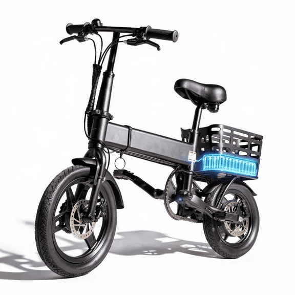 14" Electric Bike for Adults and Teens 14+,500W Motor Folding Ebike,20MPH,18-32Miles Range,Integrated 36V12Ah Battery,E-Mountain Bike,Dual Disc Brakes, Commuting/City,UL 2849