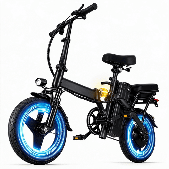 14" Electric Bike for Adults,500W Motor Folding Ebike, 19mph, 18-32 Miles Range,Removable 36V12Ah Battery for Commuting, Class2