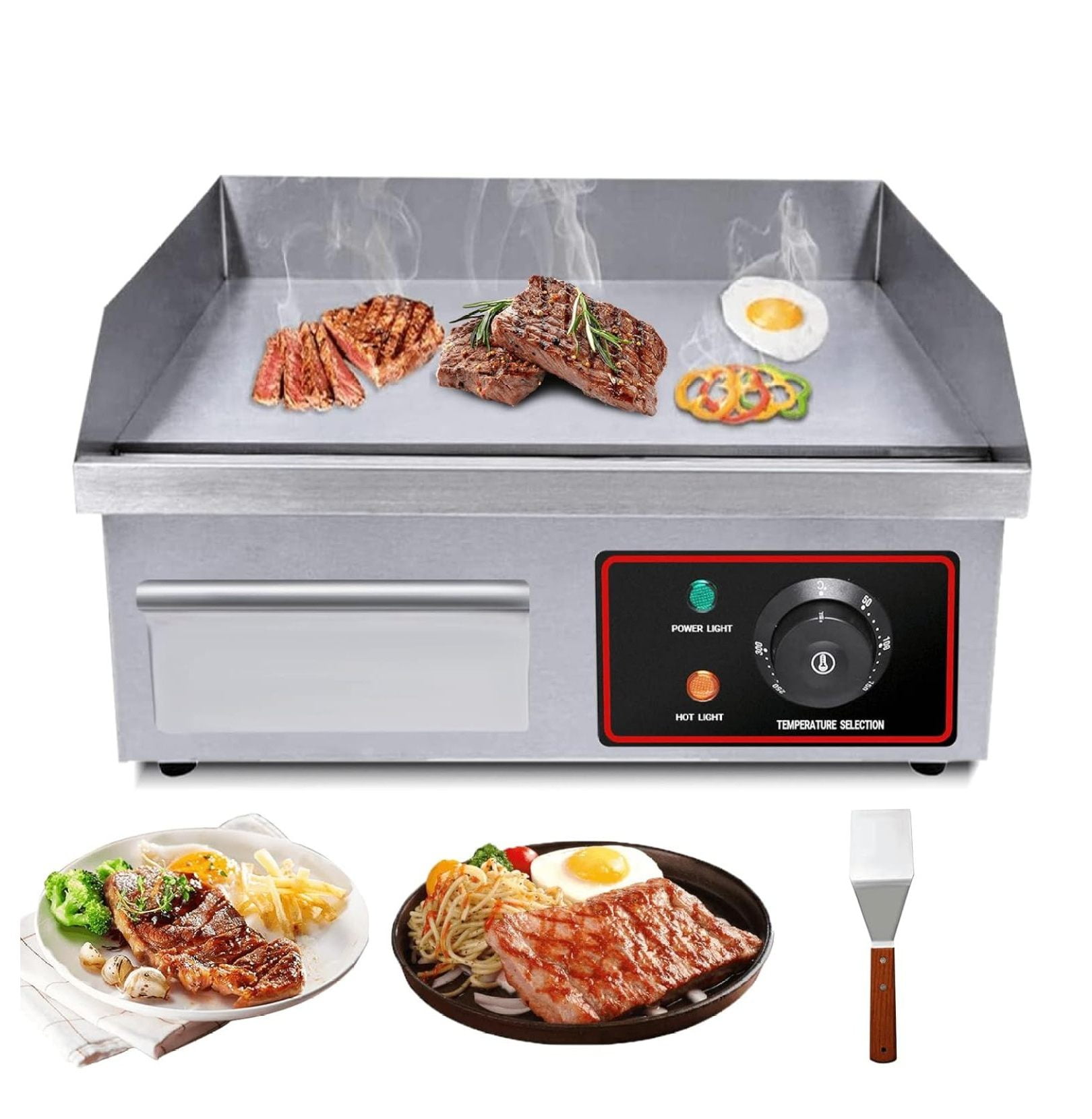 14" Electric Countertop Griddle Grill Stainless Steel Restaurant