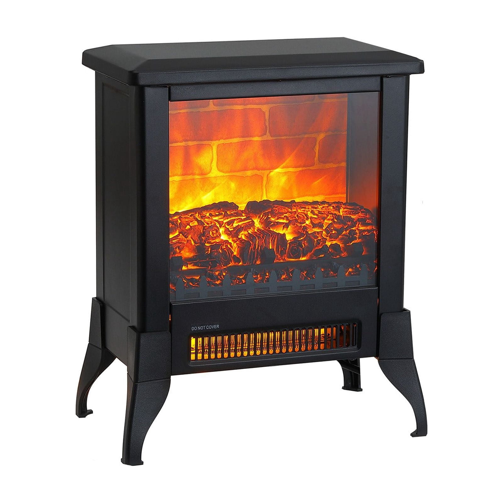 14" Electric Fireplace 1400W Infrared Fireplace Stove with Realistic