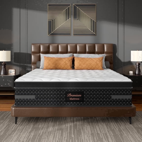 14" Queen Mattress, Extra Firm Hybrid Mattress with Cooling Gel Memory Foam, Euro Top Fiberglass Free, 365-Night Trial CertiPUR-US