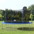 thumbnail image 1 of 14 FT Outdoor Trampoline with Basketball Hoop, Outdoor Trampoline with Safety Enclosure Net, Circular Trampolines for Adults/Kids, Family Jumping and Ladder, Kids Basketball Trampoline, 1 of 9