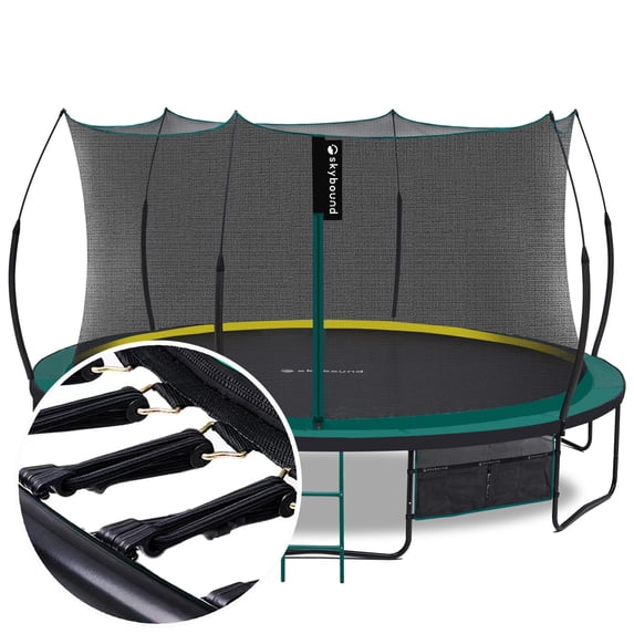 14 FT Springless Trampoline for Kids and Adults - Recreational Trampolines with AntiRust Coating - Bungee Cords Outdoor Trampoline for Kids - No-Gap Design Zipper System