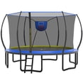 thumbnail image 1 of 14 Ft Trampoline for Kids and Adults, Outdoor Trampoline with Fiberglass Rods and Smart Zipper System Zero Gaps, Segmart Recreational Trampoline with Enclosure Net, 880LBS Heavy Duty Trampoline, 1 of 8