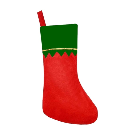 1 Pack Felt Christmas Stockings,14 Inches Christmas Stocking Hanging Ornaments with Gold Trim for Fireplace Hanging,Family Christmas Holiday Decorations DIY Craft Large Xmas Stocking(Red1)