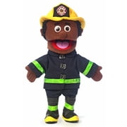 14" Fireman, black male, hand puppet
