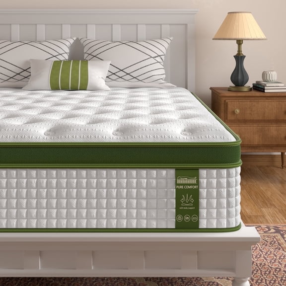 King Mattress 14", Extra Firm Hybrid Mattress in a Box with 800+ Pocket Springs, Euro Top, Pain Relief Support, 365-Night Trial, CertiPUR-US Certified