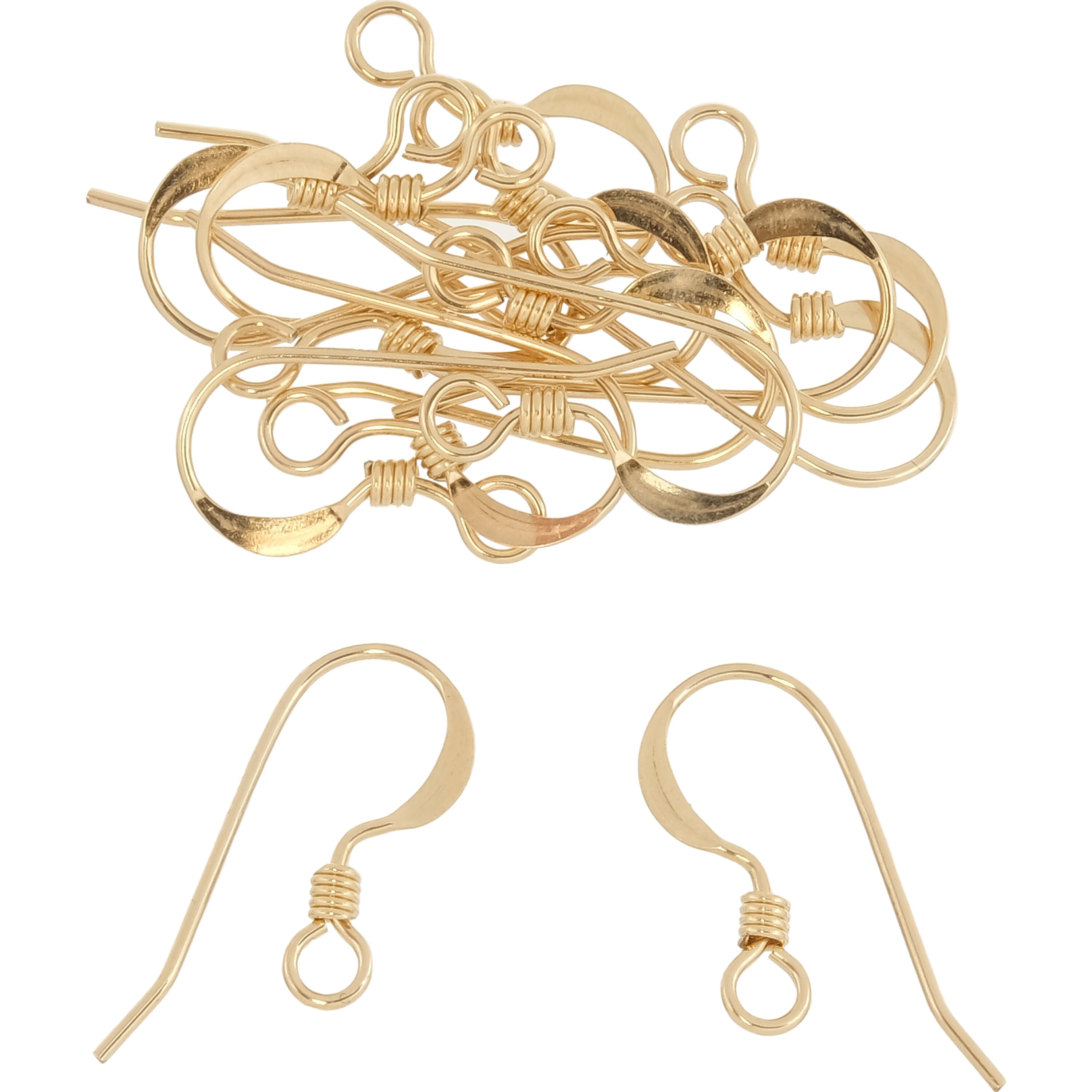 14K Gold Earring Hooks 12mm 22 Gauge
