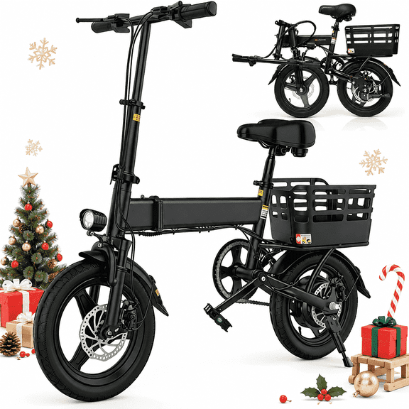 14" Foldable Electric Bike, 500W Commuter Ebike for Adults, Mini Ebike with Basket, 432WH Battery, 18MPH & 20 Miles, UL2849