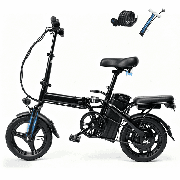 14"Folding Electric Bicycles,Peak 500W Motor 30 Miles 20MPH,Removable Battery,E Bike for Adults with Max 15°Uphill,UL2849