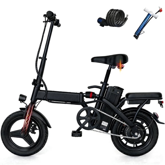 14"Folding Electric Bicycles,Peak 500W Motor 30 Miles 20MPH,Removable Battery,E Bike for Adults with Max 15°Uphill,UL2849