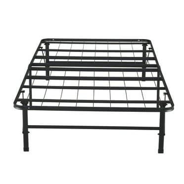 14" Foldable Twin Bed Frame Heavy Duty Foldable Bed Frame Folding Bed Frame with Steel Metal Slats Box Spring 600lbs Capacity Platform Bed Twin Bed Frame Size Size: Twin, Color: Black