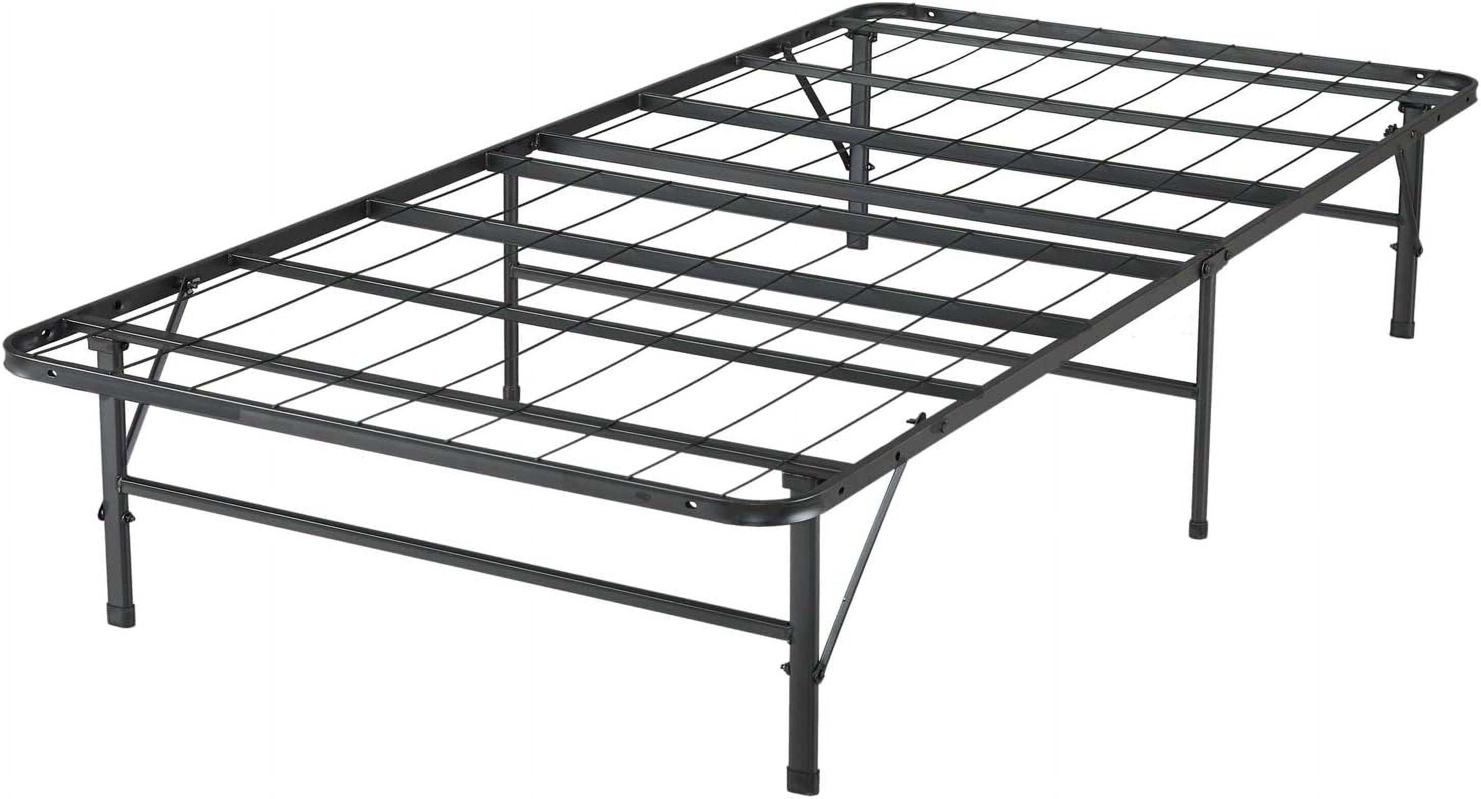 14" Black Metal Twin XL Platform Bed Frame with Slats