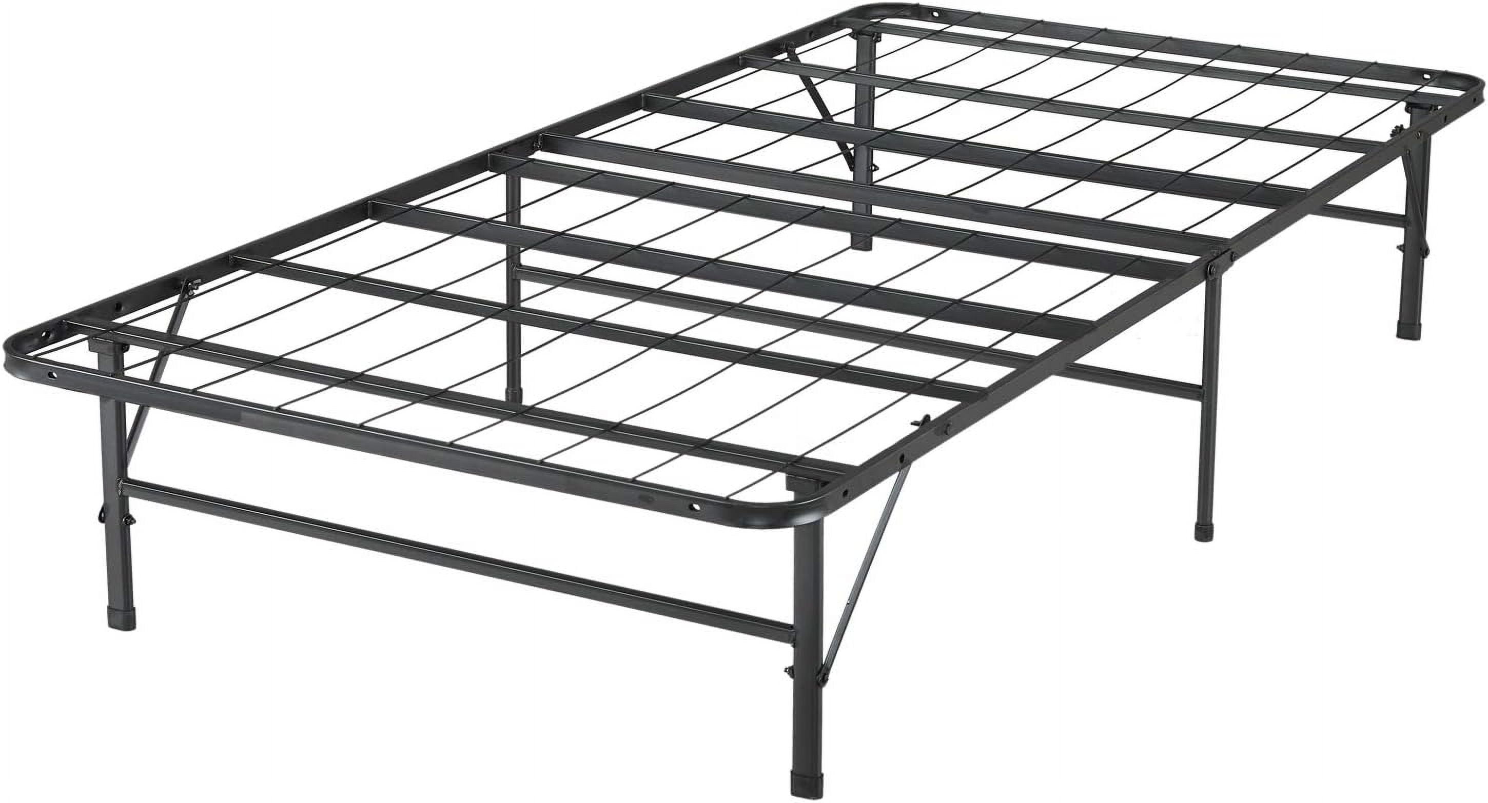 14" Black Metal Twin XL Platform Bed Frame with Slats