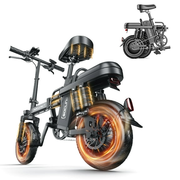 14'' Folding E-Bike 500W Motor for Adults - 19.9 MPH Lightweight Electric Bike with 48V 15AH Removable Battery, Front Headlight & Disc Brakes,City Commuter & Mountain Bike for Fitness Enthusiasts