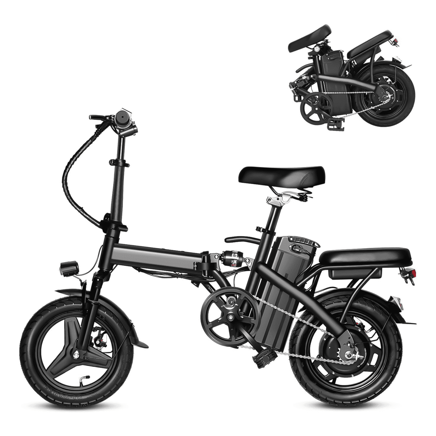 14" Folding Electric Bike with 20+Miles Range by 36V 10Ah Battery, 20Mph Power by 350W,3 working modes,Suitable for Leisure Riding&Commuting,Electric Bicycle for Adults UL 2849
