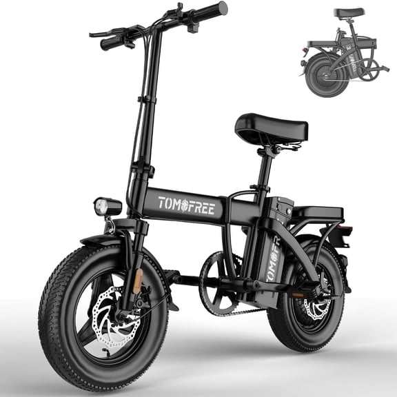 14" Folding Electric Bike for Adult, Peak 750W Max 13MPH 35 Miles Electric Bicycle, 48V 13Ah Removable Battery, E-Bike for Adults Teens, Front Suspension