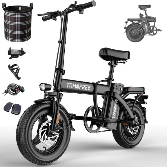 14" Folding Electric Bike for Adult, Peak 750W Max 20MPH 70 Miles Electric Bicycle, 48V 20Ah Removable Battery, PAS Control, E-Bike for Adults Teens, Front Suspension