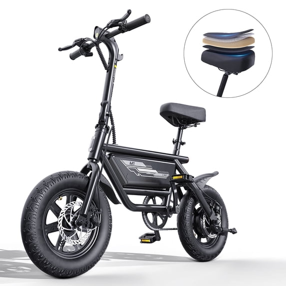 QNUT Folding Ebike for Adults & Teens - 14" Folding Ebike, 750W Peak Power, 20MPH, 48V 35/53Mile Range, 4-Speed & Upgraded Wide Comfort Seat, UL 2849 Certified, for City Cycling & Commuter Riding