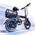 thumbnail image 1 of 14” Folding Electric Bike, Peak 500W Motor 36V 12Ah Battery, Ebike 20 MPH, 30+ Miles PAS Range, Shock Absorbers, UL 2849 Certified for Adult and Teen, 1 of 8