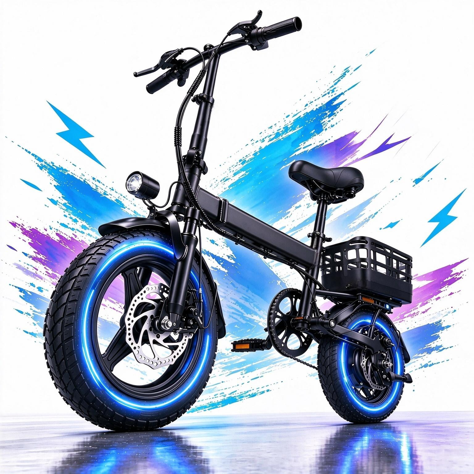 14 Folding Electric Bike, Peak 500W Motor 36V 12Ah Battery, Ebike 20 MPH, 30+ Miles PAS Range, Shock Absorbers, UL 2849 Certified for Adult and Teen