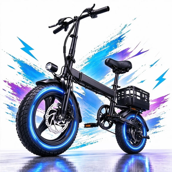 14 Folding Electric Bike, Peak 500W Motor 36V 12Ah Battery, Ebike 20 MPH, 30+ Miles PAS Range, Shock Absorbers, UL 2849 Certified for Adult and Teen