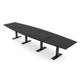 thumbnail image 1 of 14 Foot Boat Shaped Modular Conference Table Metal T-Bases w/Electric, 1 of 7