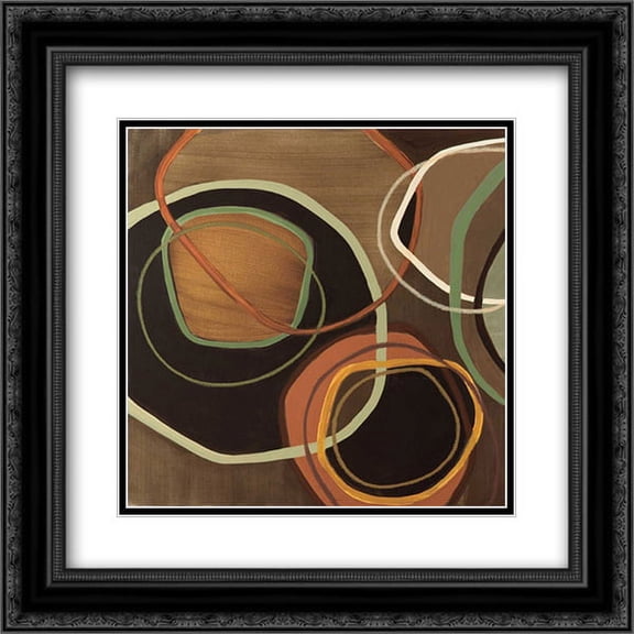 14 Friday Custom Circles I 2x Matted 20x20 Black Ornate Framed Art Print by Lee, Jeni
