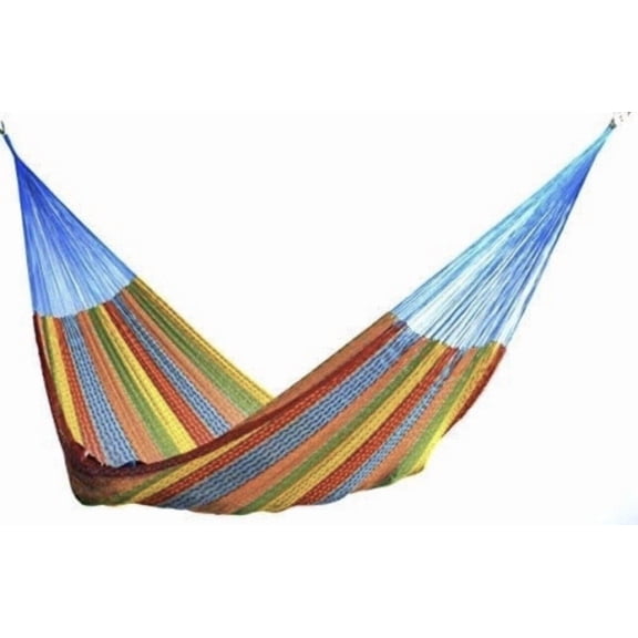 14 Ft Hammock Multi-Colored Mexico Handmade Threaded Patio Camping Outdoor Bed